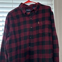 Men’s XL Plaid Shirt By Chaps Red And Navy Blue