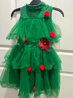 Christmas tree dress- size M-Girls