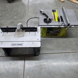 Table Saw And Router Table Ryobi 