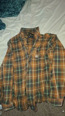 Carhartt flannel orange and green plaid 4xl