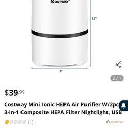 Mini Ionic HEPA Air Purifier 