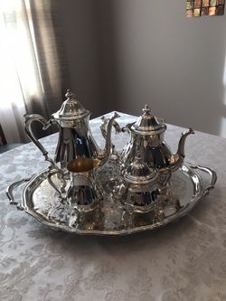 Oneida Silver Coffee & Tea Service Set w/ Tray —MAKE AN OFFER