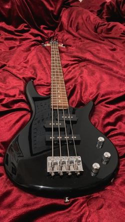 Ibanez black bass electric guitar