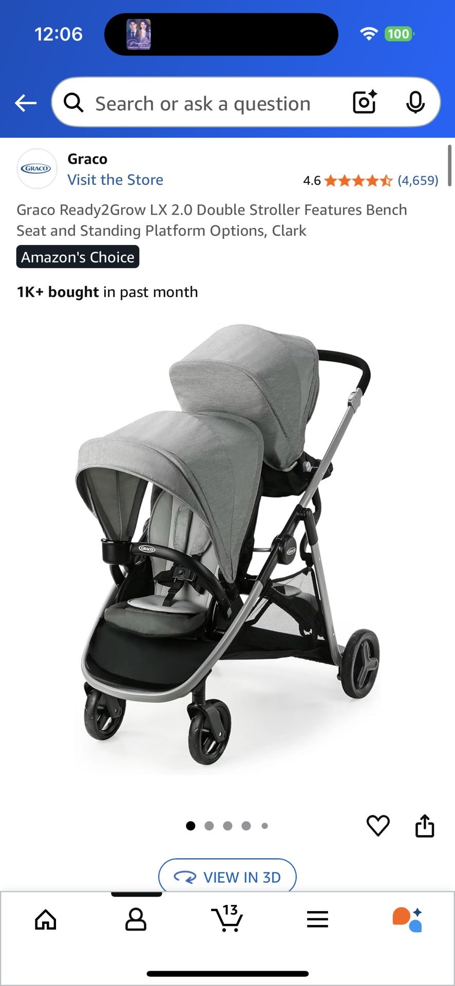 Graco Ready2Grow LX 2.0 Double Stroller Features Bench Seat and Standing Platform Options, Clark