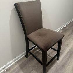 Cosmopolitan Espresso & Gunmetal Solid Back Counter Height Stool