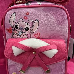 PINK DISNEY ANGELA VEGAN LEATHER CROSSBODY/ SHOULDER BAG