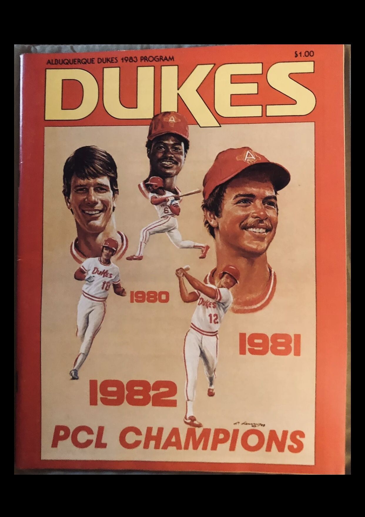 Vtg Albuquerque Dukes 1983 Baseball Program-Hershiser-Sid Bream-Sid Fernandez VG