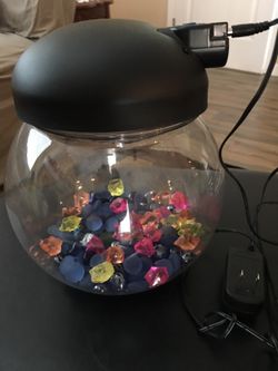 Small fishbowl with light bulbs