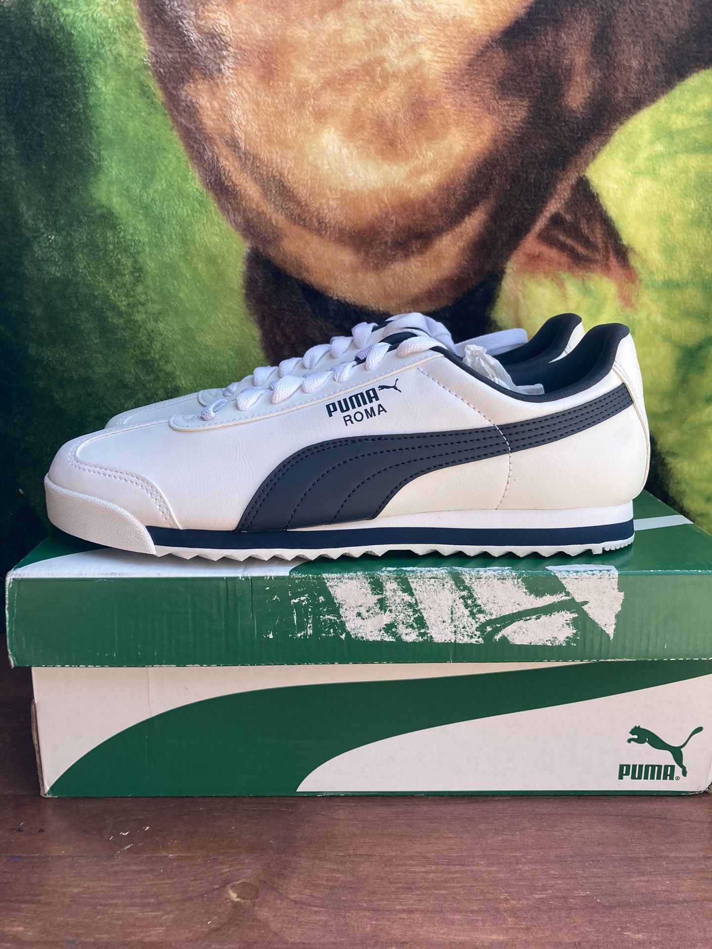Puma Roma Basic White And Blue Shoes Zapatos Sneakers Men’s