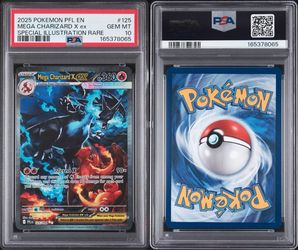 2025 POKEMON PFL EN-PHANTASMAL FLAMES #125 MEGA CHARIZARD X EX PSA 10
