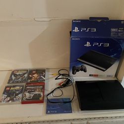 Ps3 with Box No Control 4 Games 