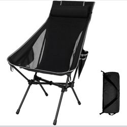 Portable High Back Camping Chair with Detachable Pillow