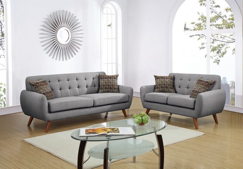 Gray Sofa And Love Seat Set 