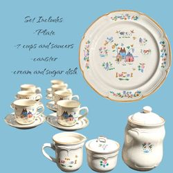 Vintage 1994 International #7774 Homeland 18 Piece Coffee Tea Biscuits Set