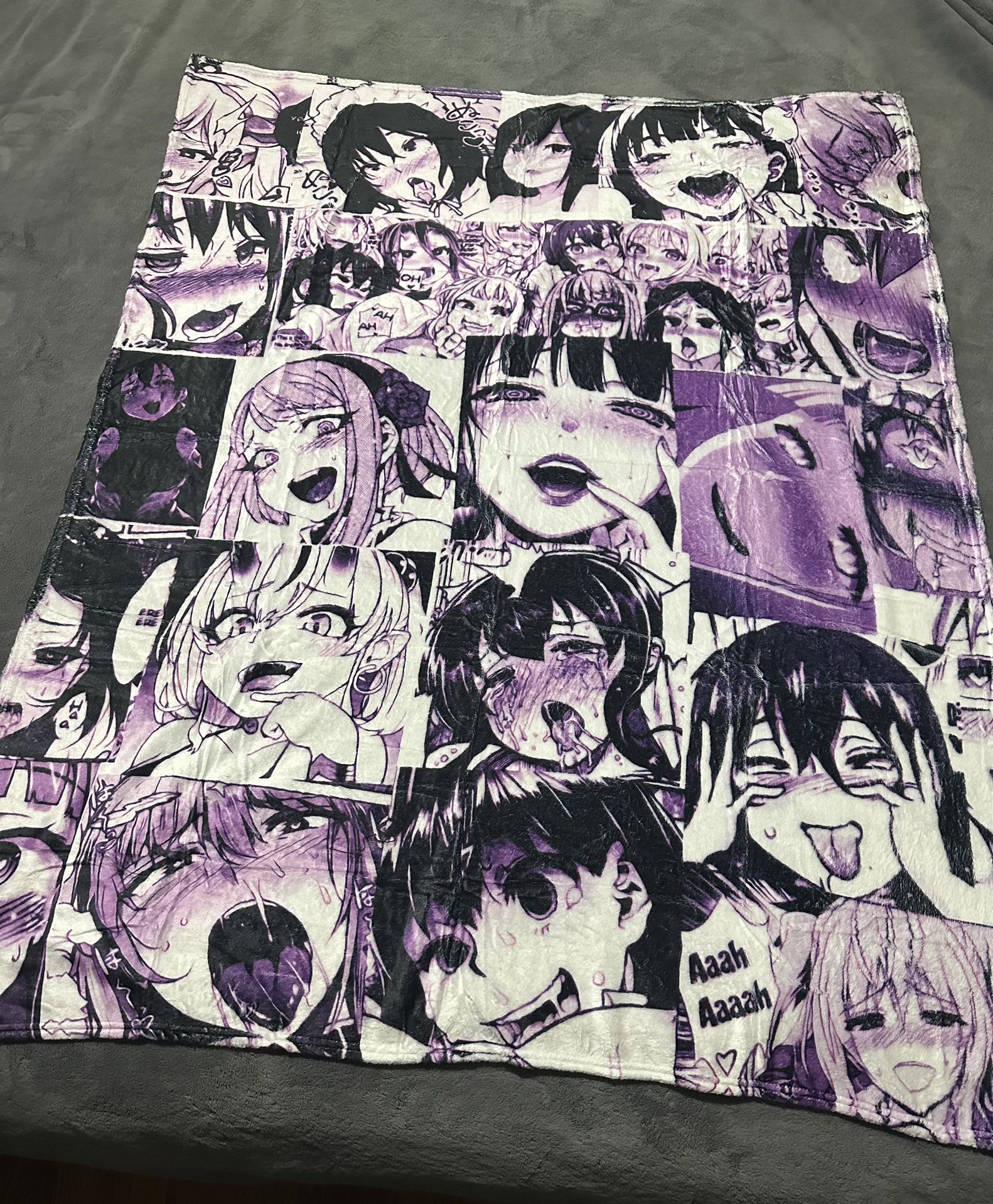 NEW Japanese Ahegao Anime Ultra Soft Lightweight Throw Blanket for Adults