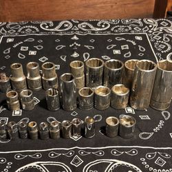 MM Used Sockets Small Med & Large Sockets Millimeters Mechanic Tools 