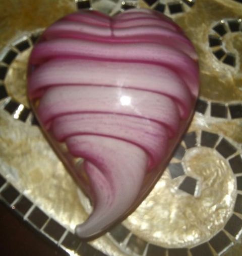4" Blown Glass HEART ❤ Paperweight