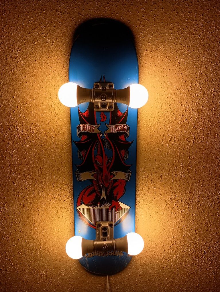 Tony Hawk Birdhouse Skateboard Wall Sconce lamp Bones Brigade