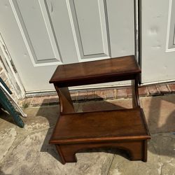 High Bed Wood 2 Step Stool