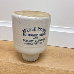 SPLASH PROOF BUTTERMILK FEEDER & POULTRY WATER FOUNTAIN WESTERN STONEWARE CO.
