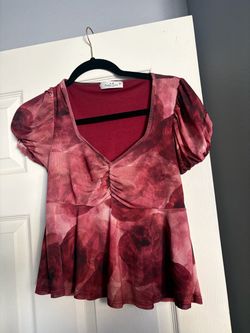 Floral Mesh Puff Sleeve Top (XS)