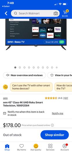 43 inch onn tv