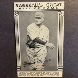 Vintage 1948 Exhibit Card  Honus Wagner.Negotiable 