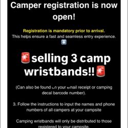 Nocturnal 2025 Camping Wristbands Only