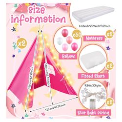 Kids Tent And Mattress Set Of 2