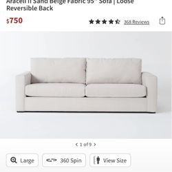 Living Spaces Sofa + Ottoman