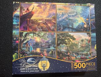 Sealed Disney Thomas Kinkade Puzzle 4 Pack (500 pieces)