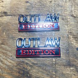 2Pc Outlaw Edition Emblem