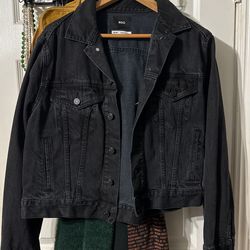 BDG black crop jean jacket