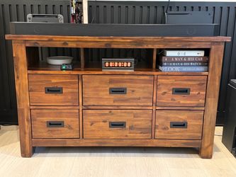 6 drawer wood TV stand