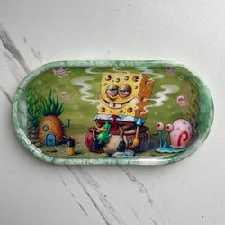 Fried SpongeBob Tray | Funny Cartoon Collectible Gift | Handmade Stoner Gift