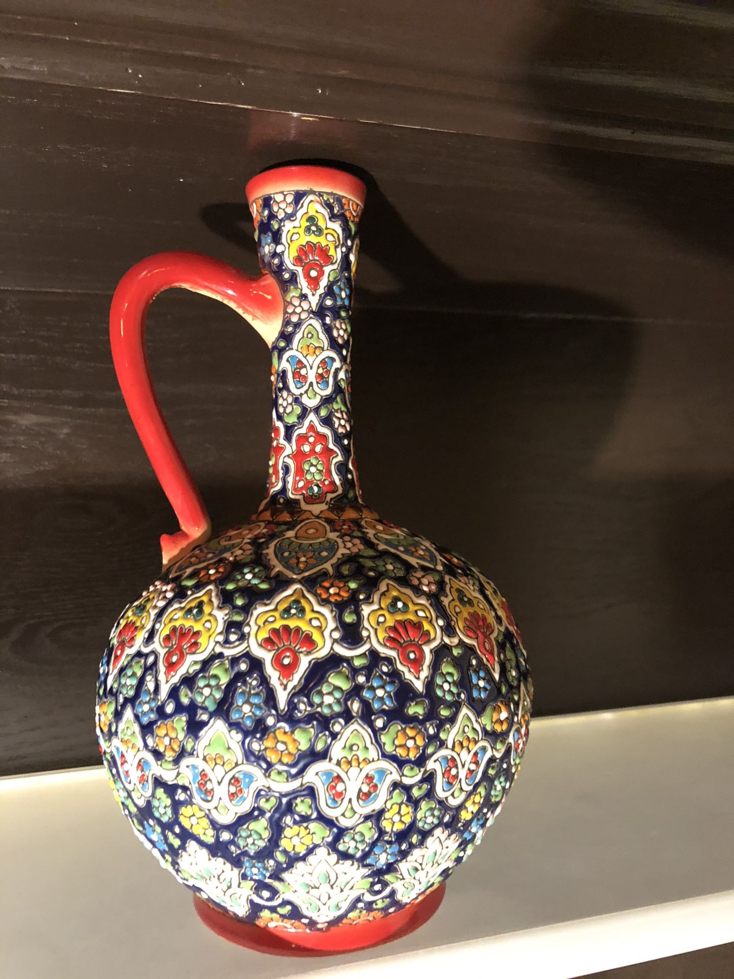 wine vase boel hand paint potsherd earthenware