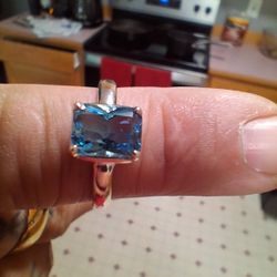 Blue Topez Rings 925 silver 