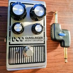 DOD Gunslinger Mosfet Distortion Guitar Effects Pedal with Patch Cable 