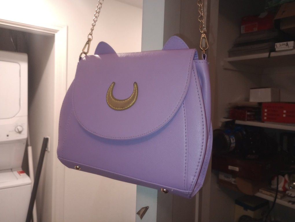 Purple Cat Purse Meow 8$new Never Used
