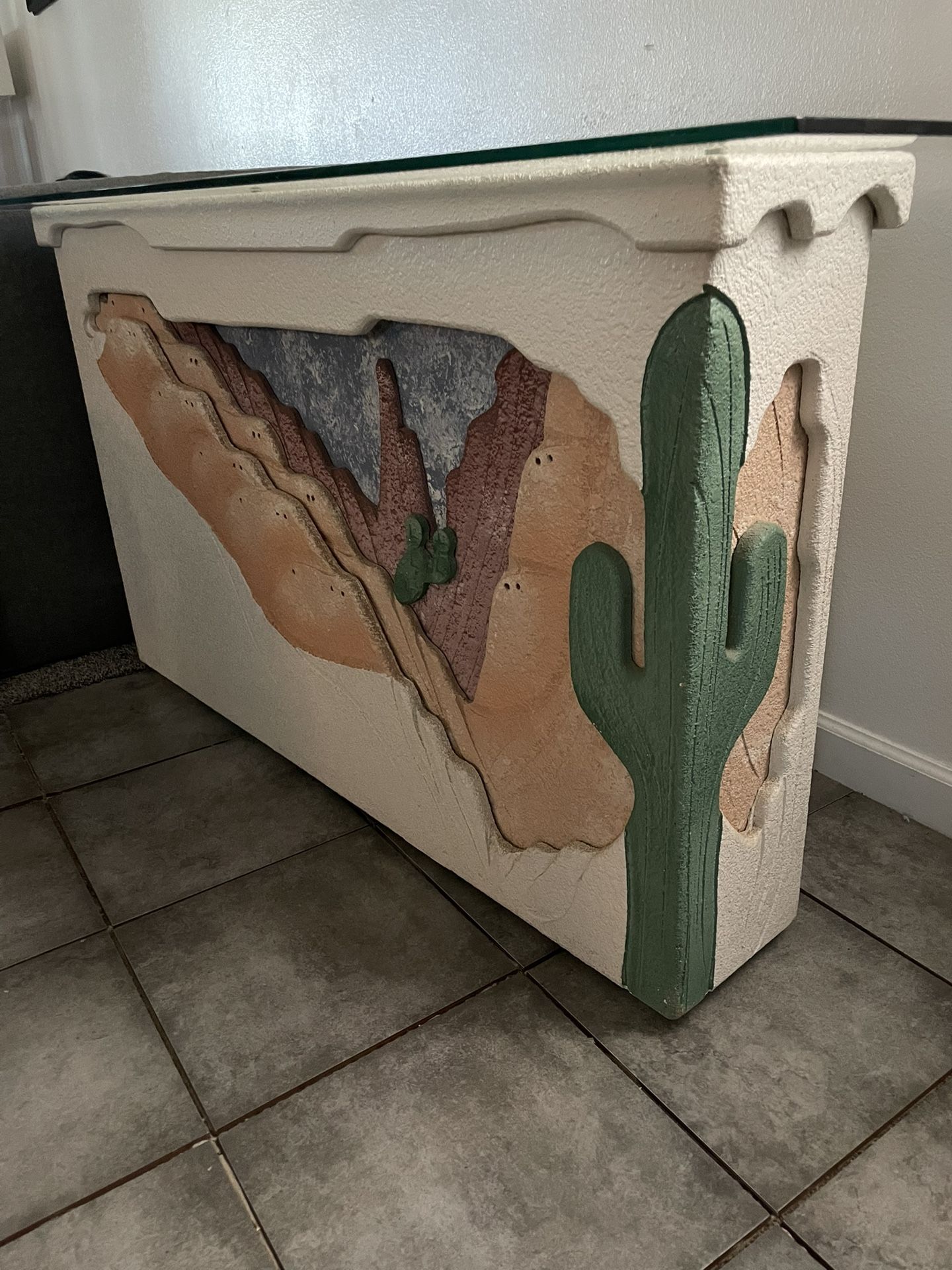 Southwest Entry Wall Glass Table