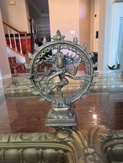 Vintage Brass Hindu Lord Shiva Nataraja Dancing Statue