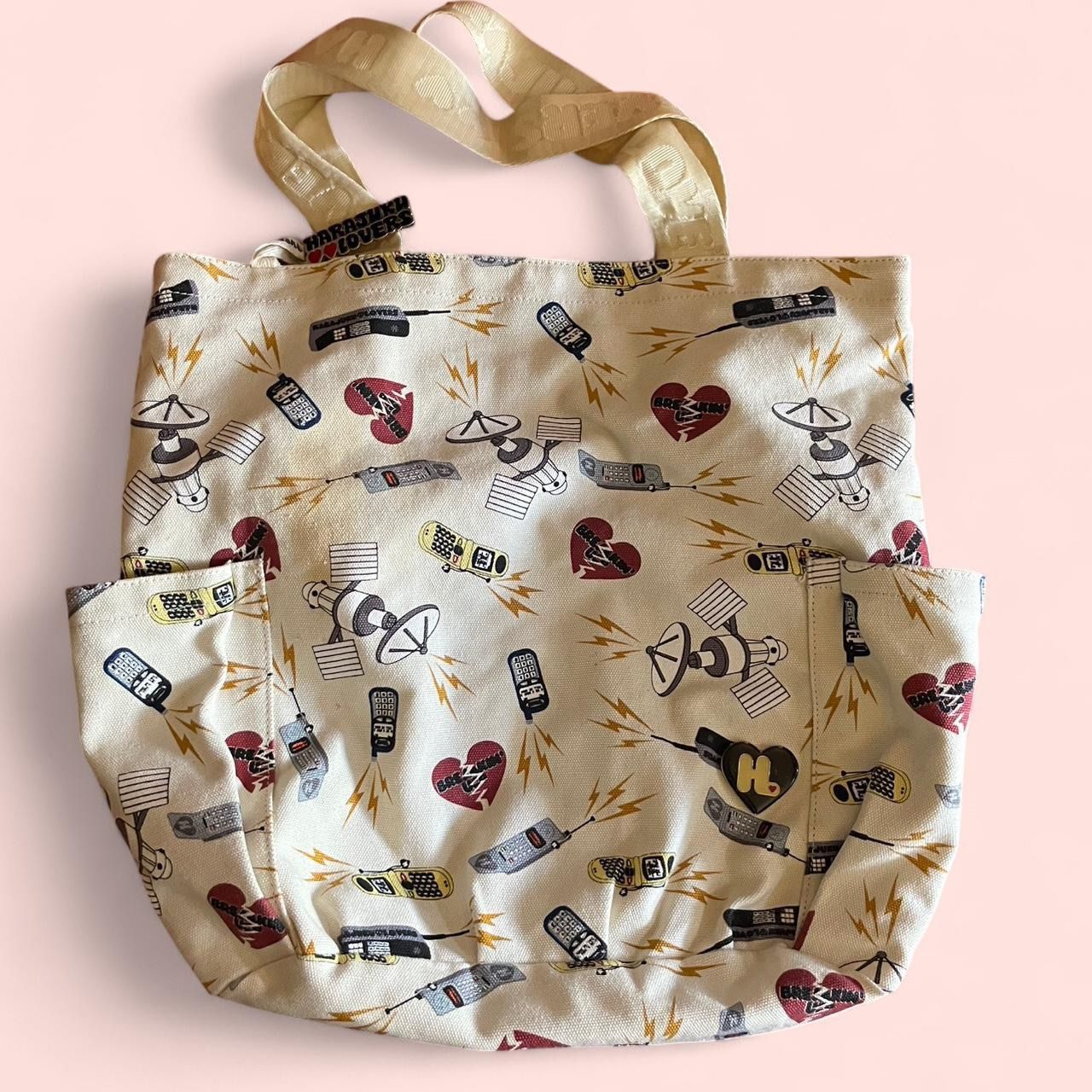 Harajuku Lovers Y2K Patterned Embellished Tote Bag