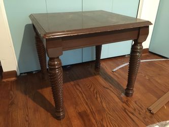Solid wood unique twisted legs side table