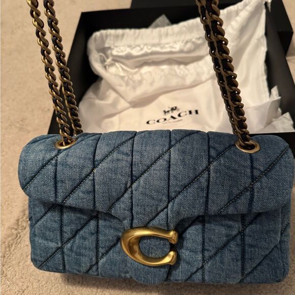 Coach Tabby Shoulder Bag 26 Blue Quilted Shoulder Bag