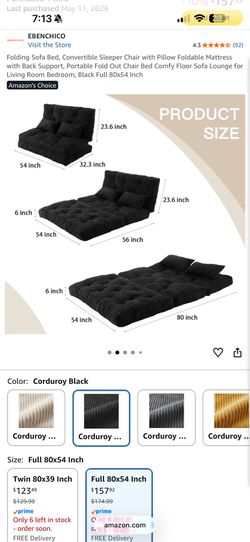 Folding Sofa Bed - Full size