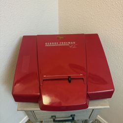 George Foreman Grill System GR120VRQ Red w/ 2 Plates Clean Tested Works