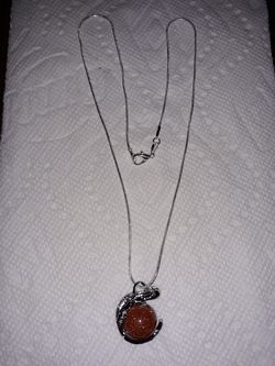 Beautiful Lizard gold Sandstone necklace