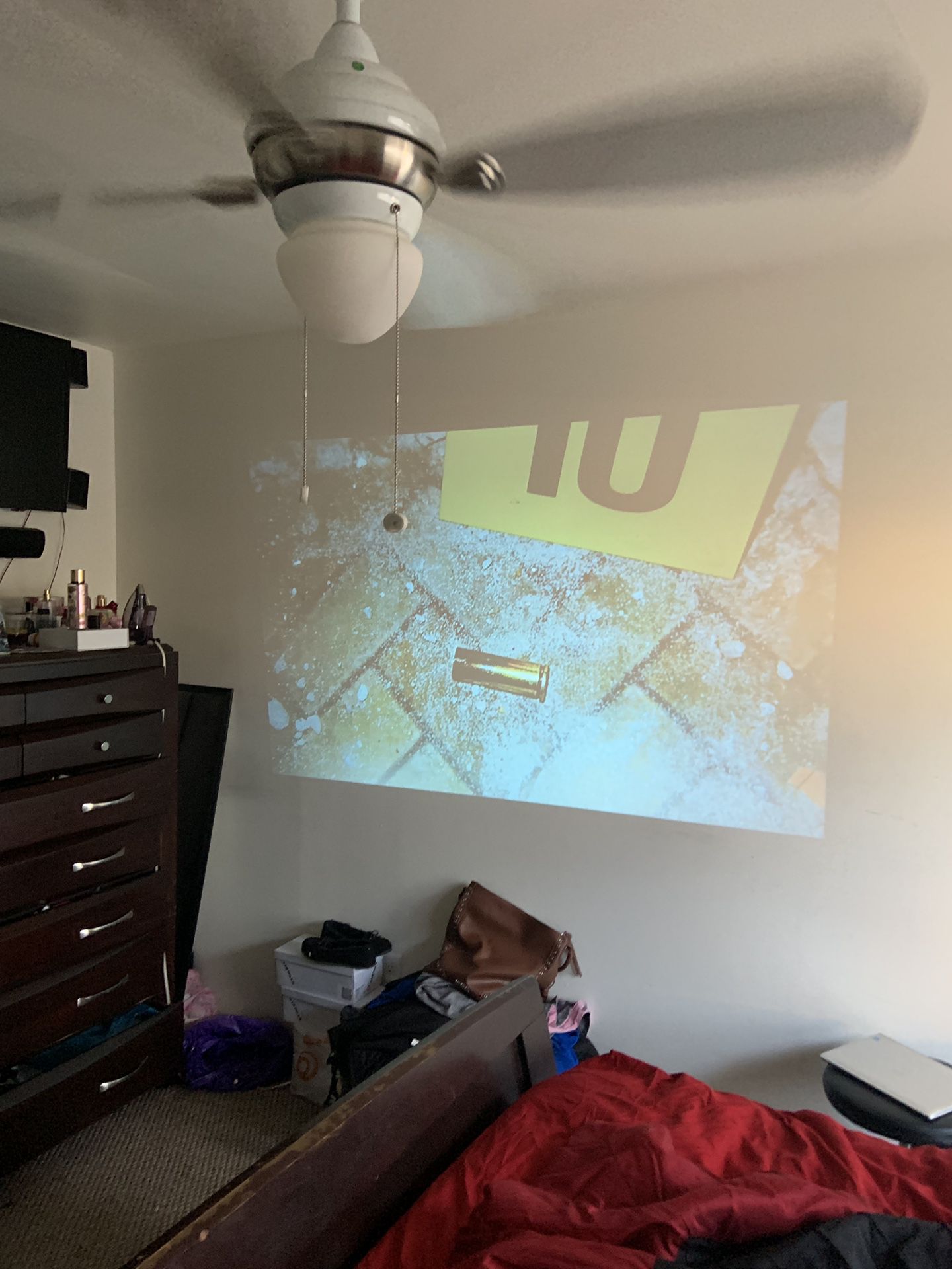 Onn projector with 100in screen and roku stick