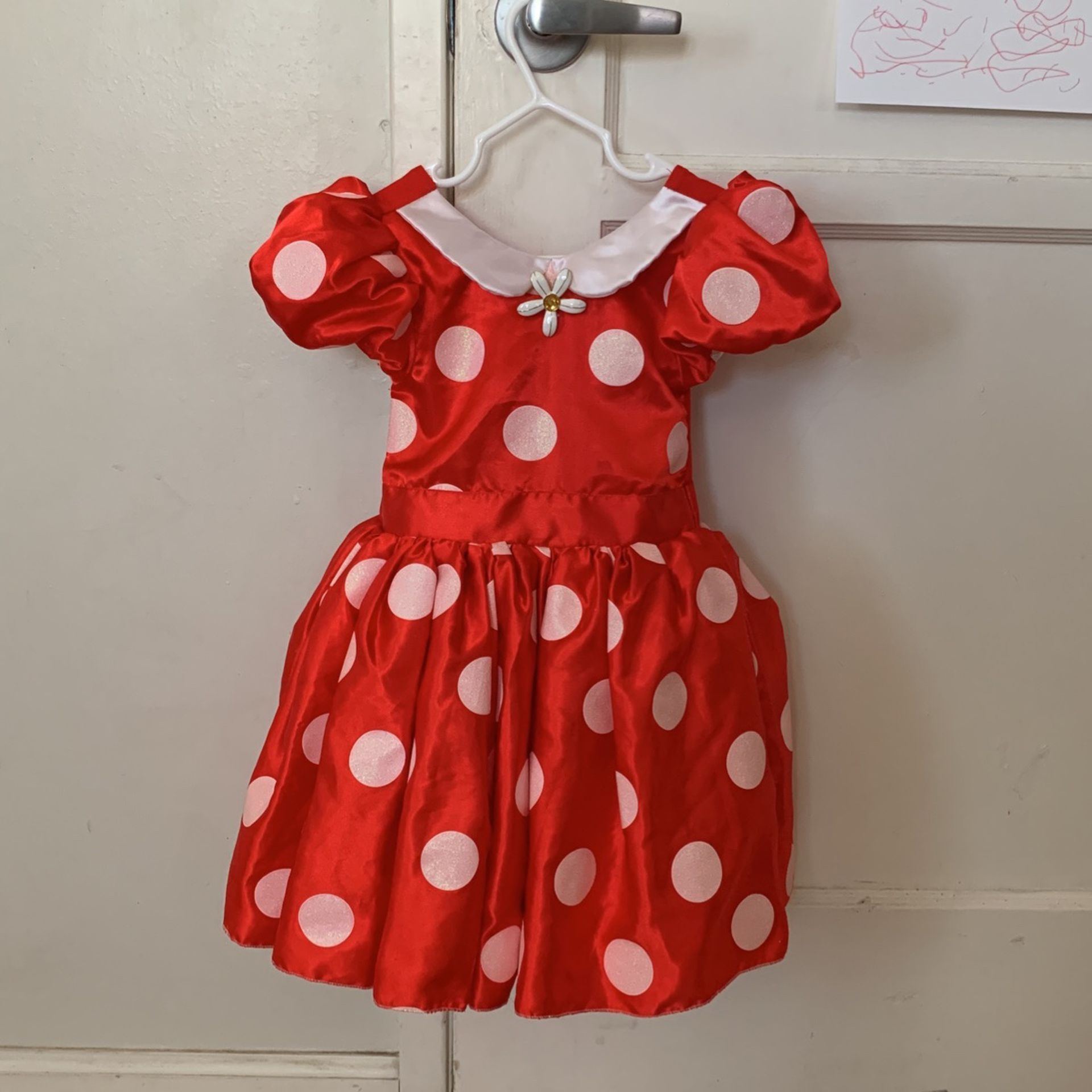 Disney Minnie Mouse Dress Up Costume 3T With Ears!