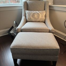 Mitchell Gold “Marlena” Chair and Matching Ottoman